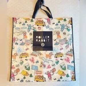 Roller Rabbit x Target Reusable Tote‎ Bag Cream Multi Animal Print Travel Large